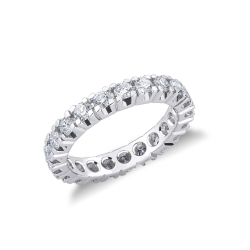 Eternity ring with diamonds in white gold 18k