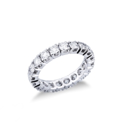 Anillo Eternity en oro blanco 18 quilates con diamantes