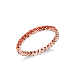 Eternity ring with orange sapphires in rosé gold 18k 