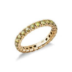 Bague rivière de diamants gold en Or Jaune 18k