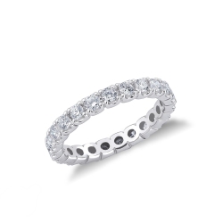 Bague d'éternité or blanc 18k avec diamants