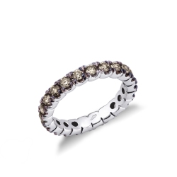 Brauner Diamant Ring Eternity Weißgold 750