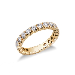 Anello Eternity a griffe in Oro Giallo 18k con Diamanti