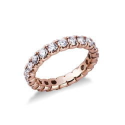 Anillo de boda eternidad en oro rosa 750 y diamantes