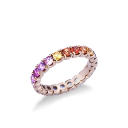 Memoire Ring mit Saphiren Roségold Rainbow Kollektion