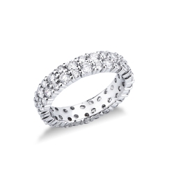 18k white gold eternity ring two rows of diamonds