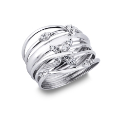 Bandring Weissgold mit Diamant Schmetterling