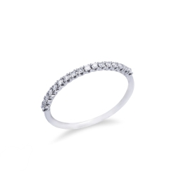 Half eternity ring with diamonds in white gold 18k
