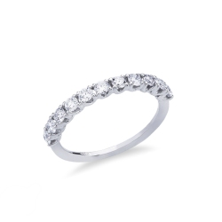 White gold 18k diamond half eternity ring 