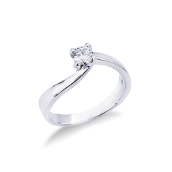 Solitaire avec diamant 0.35 ct en or blanc 18k