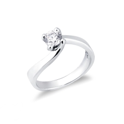0.50 ct 4 claw solitaire diamond ring white gold 18k 