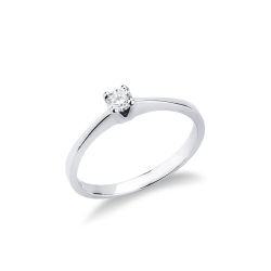 Bague de fiançailles en or blanc 18k et diamant 0.15 ct