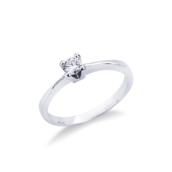 Solitaire en or blanc 18k avec diamant 0.20 ct