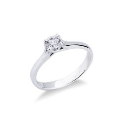 4 claw solitaire ring white gold 18k with a 0.40 ct diamond