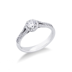 Solitaire diamond ring 0.30 ct white gold 18k