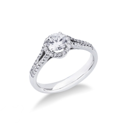 Solitaire diamond ring 0.50 ct white gold 18k