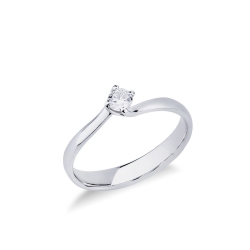 Bague Diamant Solitaire en Or Blanc 18k ct. 0,15