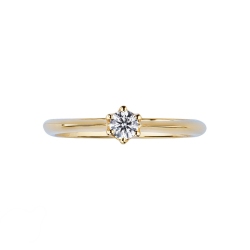 Bague classique solitaire diamant Or Jaune 18k ct. 0,20 2