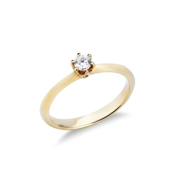 Verlobungsring aus Gelbgold 18k 0,20 ct Diamant