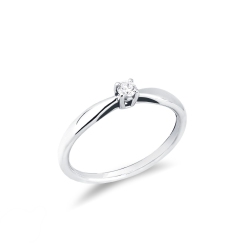 Sortija diamante 0,10 ct oro blanco 18 quilates