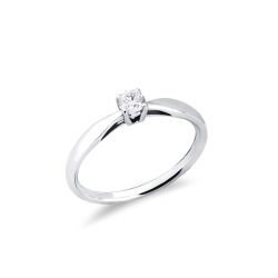 Solitaire Ring 18k White Gold with 0,20 ct Diamond 