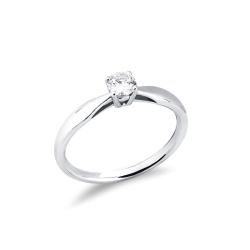 Solitaire Ring 18k White Gold with 0,30 ct Diamond 