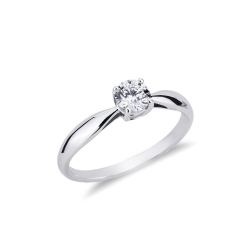 4 claw solitaire diamond ring 0,50 ct