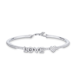 Pulsera rígida LOVE y diamantes