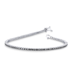 Tennis bracelet in white gold 18k with black diamonds