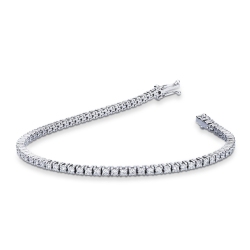 Wire tennis bracelet in white gold 18k with diamonds