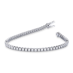 Wire style tennis bracelet white gold 18k with diamonds