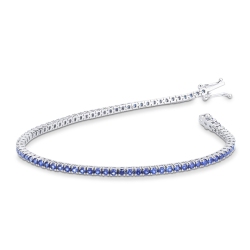 Bracelet Tennis en or blanc 750 avec saphirs bleus