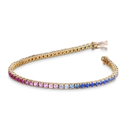 Bracciale con Zaffiri Rainbow Tennis Uomo Donna