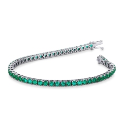 Tennisarmband Weißgold 18K mit Smaragden