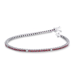 Bracelet Rivière Rubis en or blanc 18k et diamants
