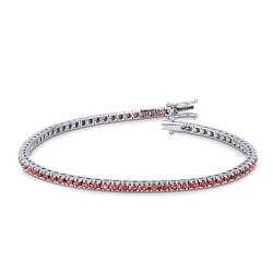 18k white gold tennis bracelet with rubies