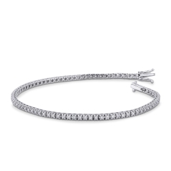 Bracciale Tennis  a griffe in oro Bianco 18k con diamanti