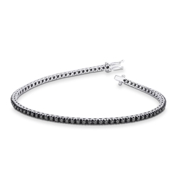 18k white gold tennis bracelet with black diamonds