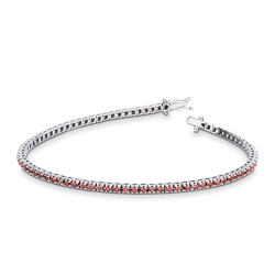 Bracelet Tennis en or blanc 18 carats avec des rubis de 0,01 ct