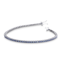 Pulsera riviera oro blanco 18k con zafiros azules