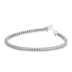 Bracciale Tennis griffe in oro Bianco 18k con diamanti