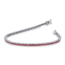 18k white gold tennis bracelet with rubies