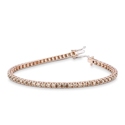 18k rose gold tennis bracelet with brown diamonds