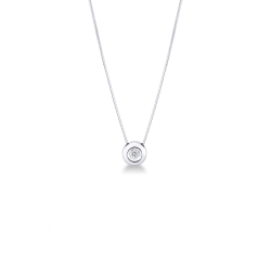 Colgante solitario de oro blanco de 18 quilates y diamante de 0.02 quilates