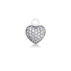 Charm corazón pavé en oro blanco 18 quilates con diamantes
