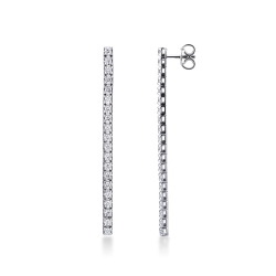 Orecchini tennis in oro bianco 18k con diamanti da 0,02 ct