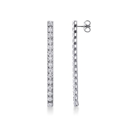 Pendientes riviere de diamantes oro blanco 18k