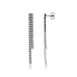 18k white gold drop tennis bracelet with two rows of diamonds