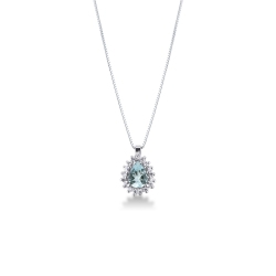 Collar aguamarina gota y diamantes