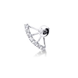 Pendiente individual en oro blanco de 18k